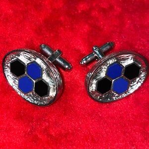 HEXAGON CUFFLINKS IN SILVER TONE